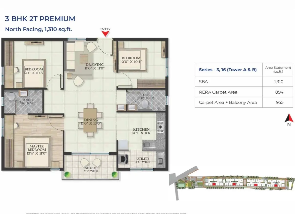 Abhee Serenity Springs 1310 sq ft