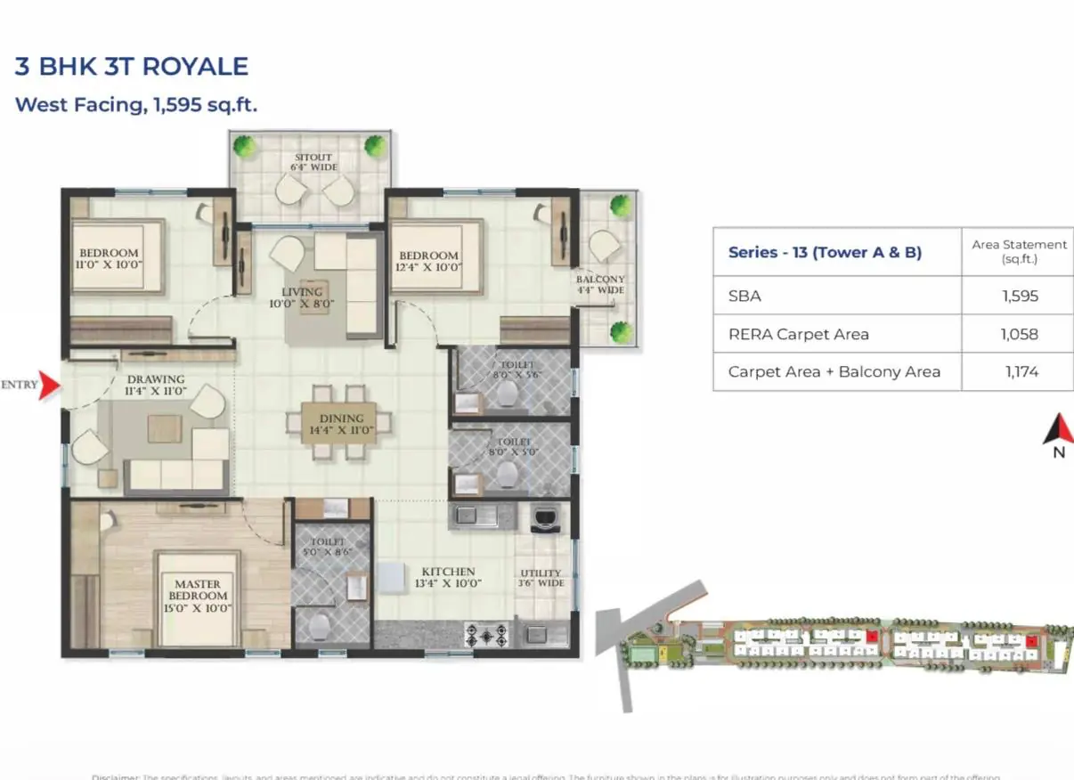 Abhee Serenity Springs 1595 sqft